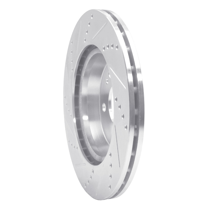 Mercedes-Benz C300 Brake Rotor (1) - Rear Right - R1 Concepts - Drilled & Slotted - Silver - `15-`23